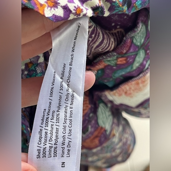 NWT Band of the Free MARGAUX PURPLE MIXED FLORAL MINI Ruffle Boho DRESS - Picture 8 of 11